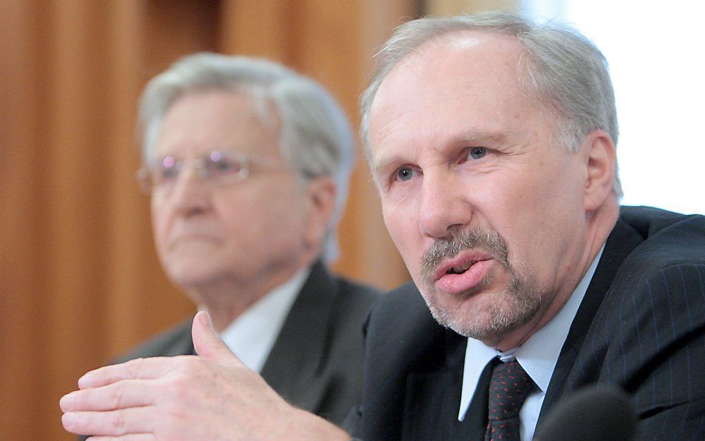 Nowotny, president van de Oostenrijkse centrale bank.  Foto EPA