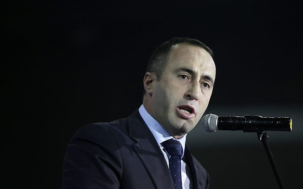 Haradinaj die wordt verdacht van oorlogsmisdaden komt opnieuw voor het Joegoslavië-Tribunaal.  Foto EPA