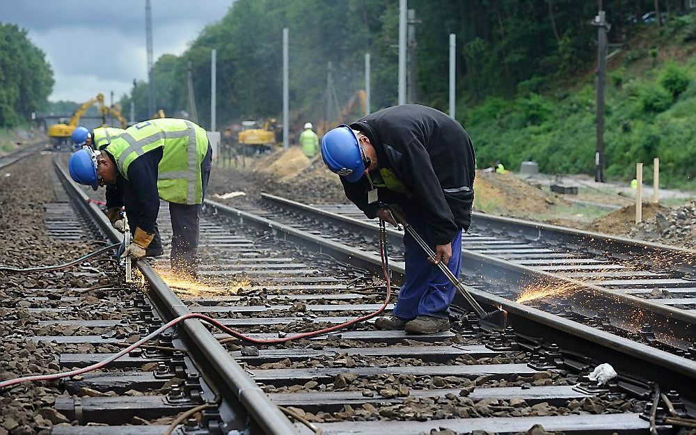 Werkzaamheden aan het spoor bij Arnhem. Foto ANP