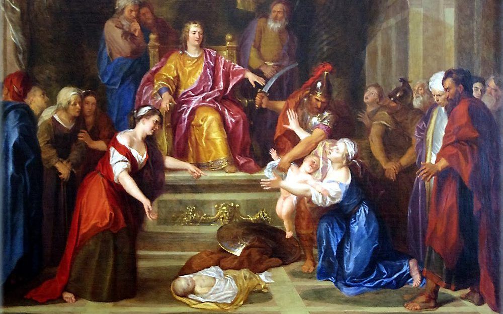 Het oordeel van Salomo. Schilderij van Antoine Coypel (1661-1722).