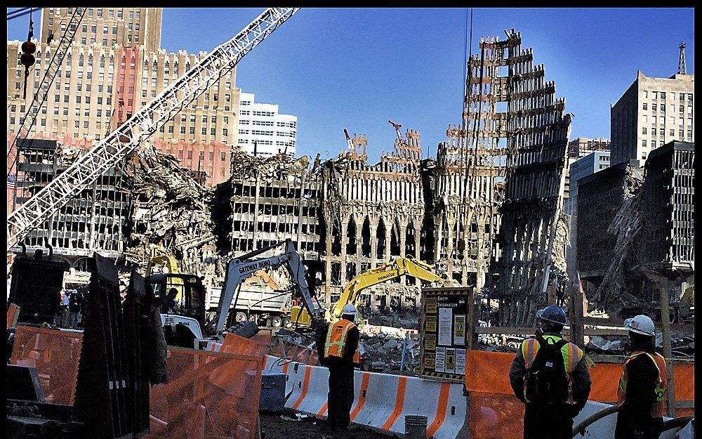 Pas negen maanden na de aanslagen van 11 september 2001 was de enorme ravage op Ground Zero opgeruimd. Foto RD, Henk Visscher