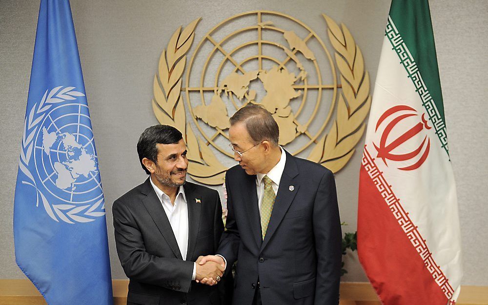 Ahmadinejad heeft tijdens een persconferentie in New York gezegd dat Iran en Rusland de bouw van een tweede kerncentrale bespreken.  Foto EPA