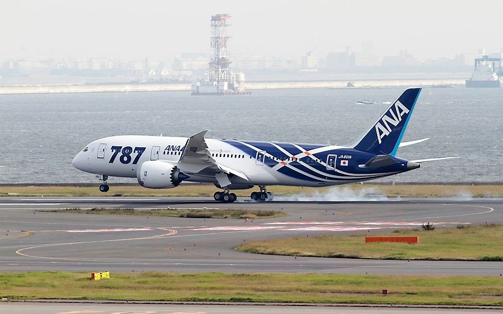 Eerste Dreamliner van All Nippon Airways arriveert. Foto ANA