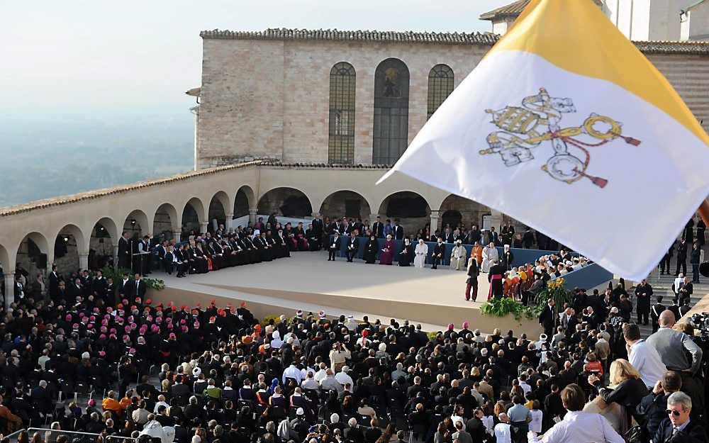 De paus in Assisi. Foto EPA