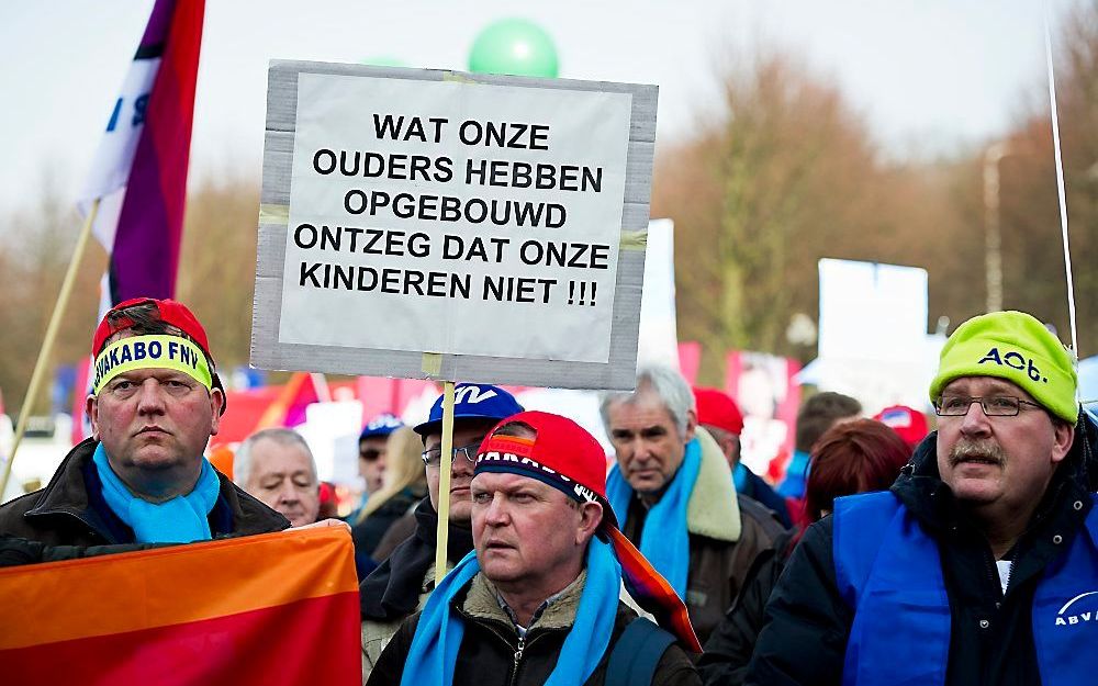 In februari van dit jaar voerden ambtenaren ook actie.  Foto ANP