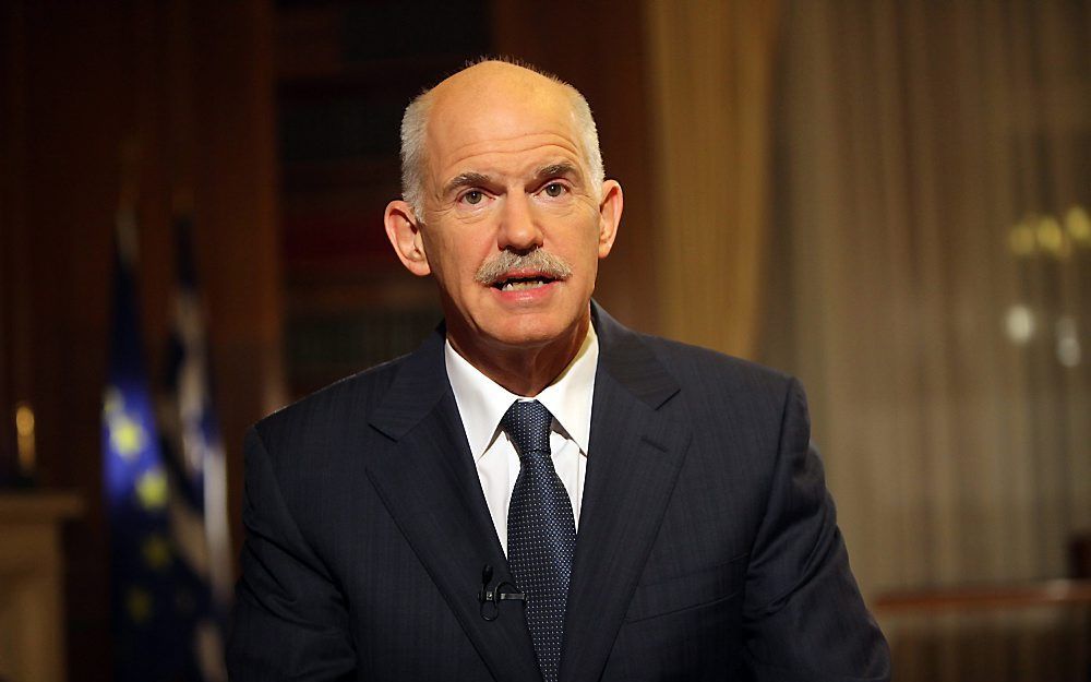 Griekse premier Papandreou.  Foto EPA