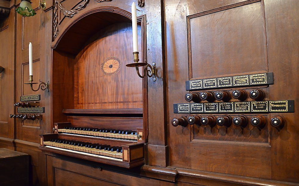 Speeltafel van het Schnitger/Freytagorgel (1797) in de Magnuskerk van Bellingwolde. Foto Gert de Looze.