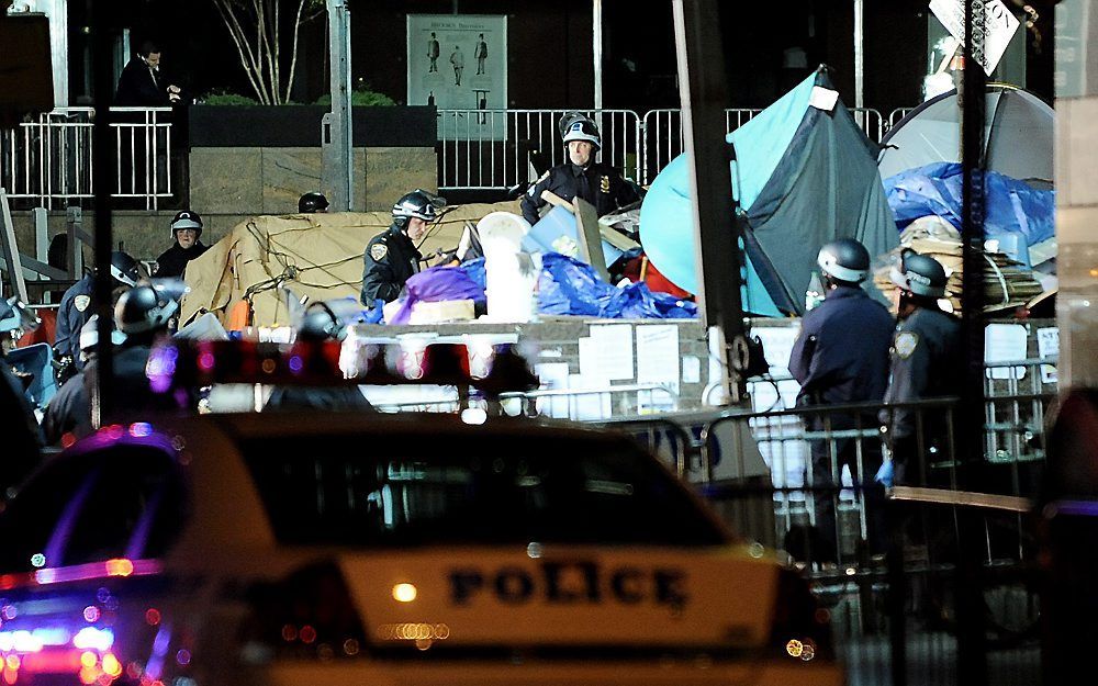 Ontruiming Occupy Wall Street. Foto EPA