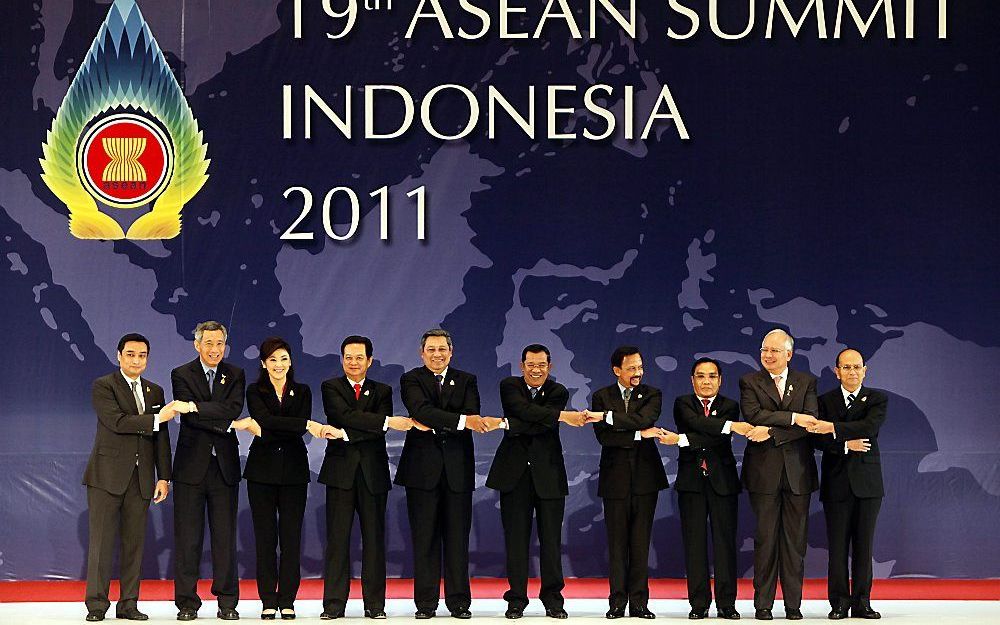 Leiders van de ASEAN-landen bijeen. Foto EPA