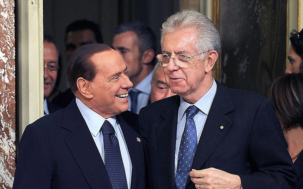 Monti en Berlusconi. Foto EPA