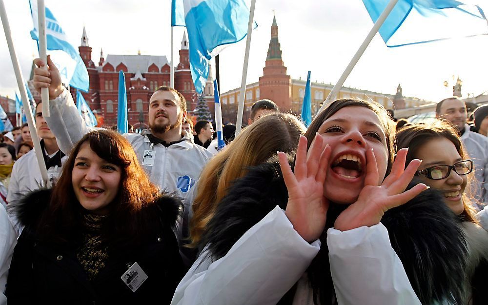 De jeugdbeweging van United Russia gaat maandag de straat op. Foto EPA