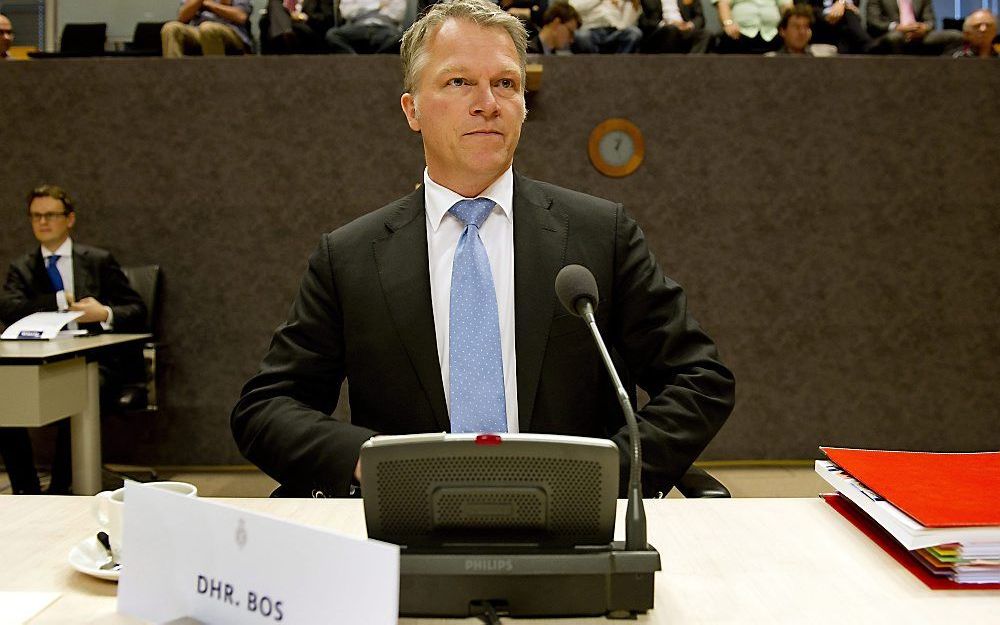 Oud-minister van Financien Wouter Bos verschijnt voor de parlementaire enquetecommissie. Foto ANP