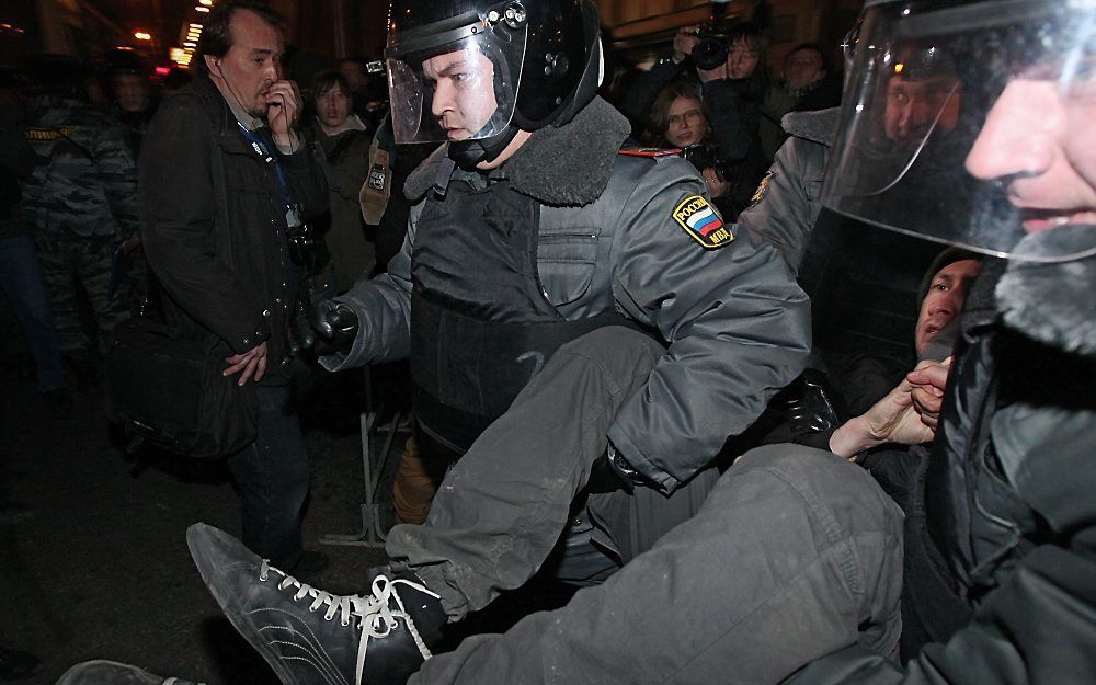 Arrestataies bij protestdemonstraties van de oppositie.  Foto EPA