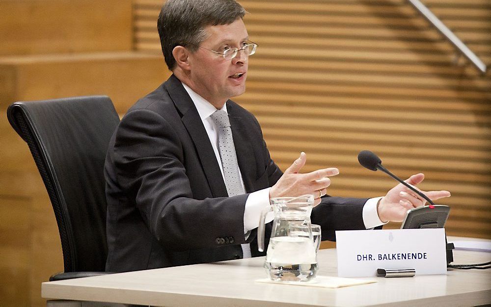 Balkenende bij de parlementaire enquêtecommissie. Foto ANP