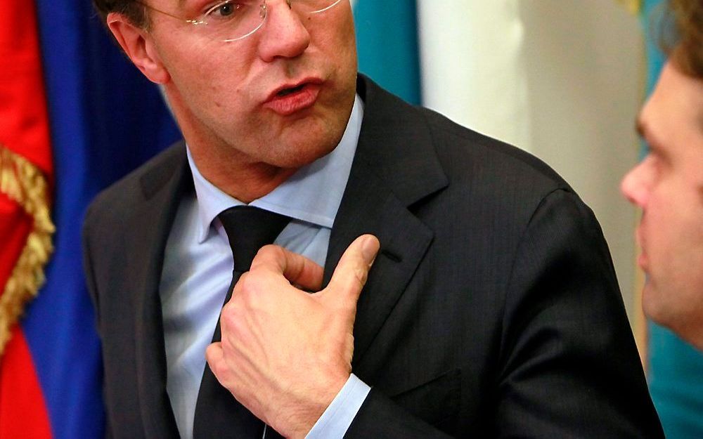 Rutte na afloop van de eurotop. Foto EPA