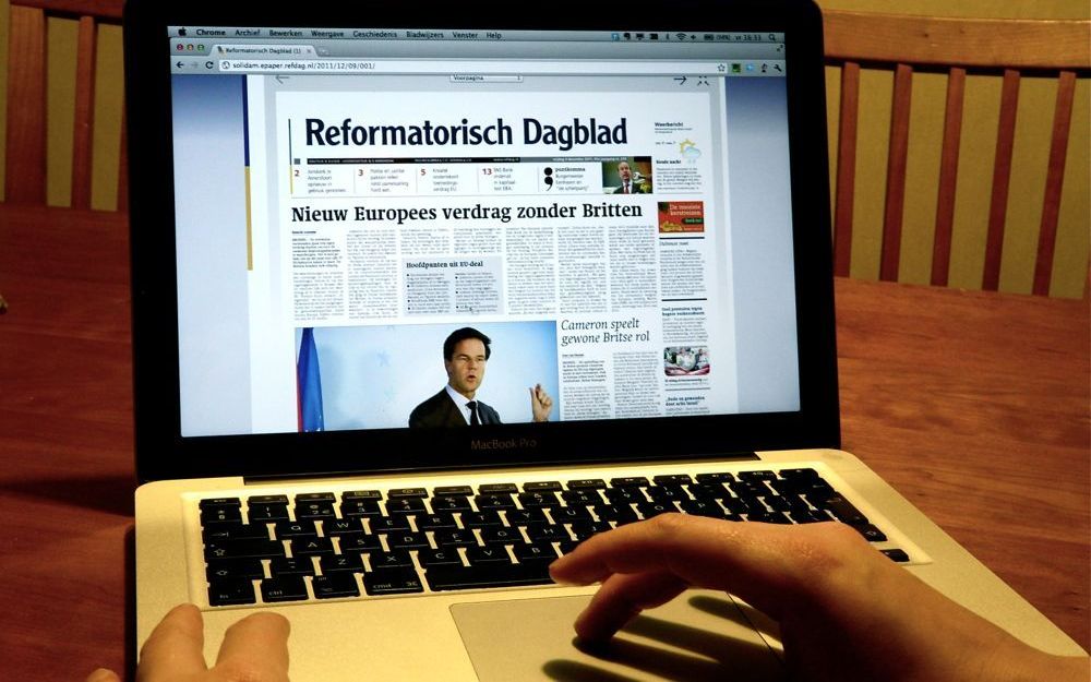 De e-paper van het Reformatorisch Dagblad is vernieuwd. De opgefrisde e-paper is veel gebruiksvriendelijker geworden en sluit nu meer aan bij de behoeften van gebruikers, aldus EMG-directeur Bart Visser. Foto RD