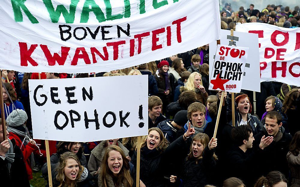 Scholierenprotest Museumplein Amsterdam.  Foto ANP