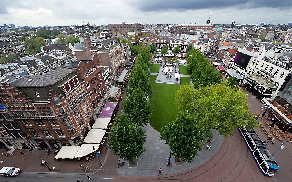 Amsterdam, uitzicht op het Rembrandtplein. Foto ANP