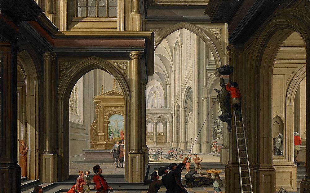 ”Beeldenstorm in een kerk”, schilderij van Dirck van Delen uit 1630. Beeld Wikipedia