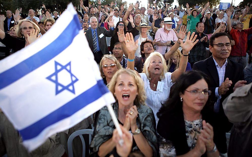 Christenen in Jeruzalem tijdens een bijeenkomst in oktober vorig jaar. Foto EPA