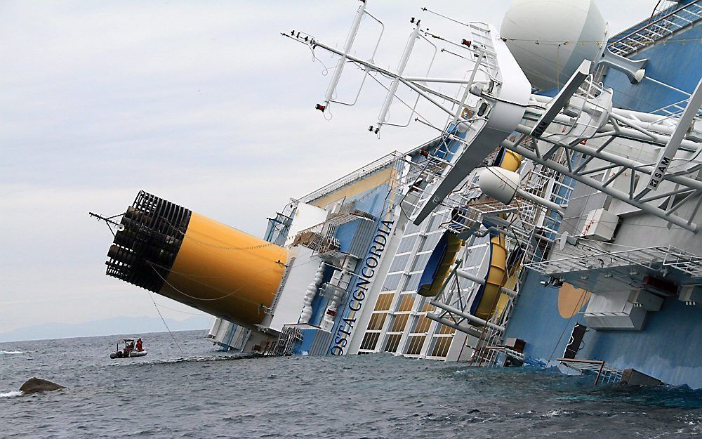 Costa Concordia maandagmiddag. Foto EPA