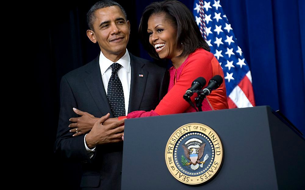 Barack Obama en zijn vrouw Michellle. Foto ANP