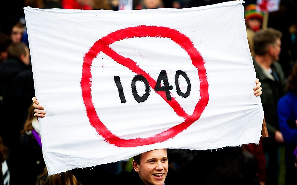 Scholieren protesteren in december op het Museumplein.  Foto ANP