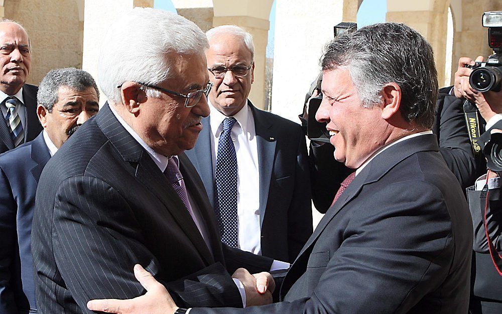 Mahmud Abbas ontmoet woendag de Jordaanse koning Abdullah II. Foto EPA