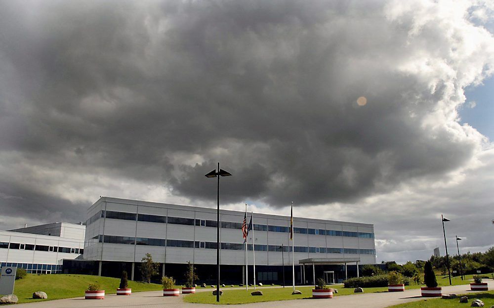 Motorola fabriek in Flensburg, Duitsland.  Foto EPA