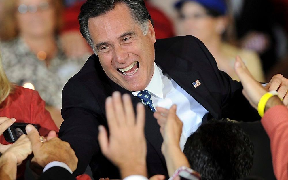 Opgetogen Romney na winst in Florida. Foto EPA