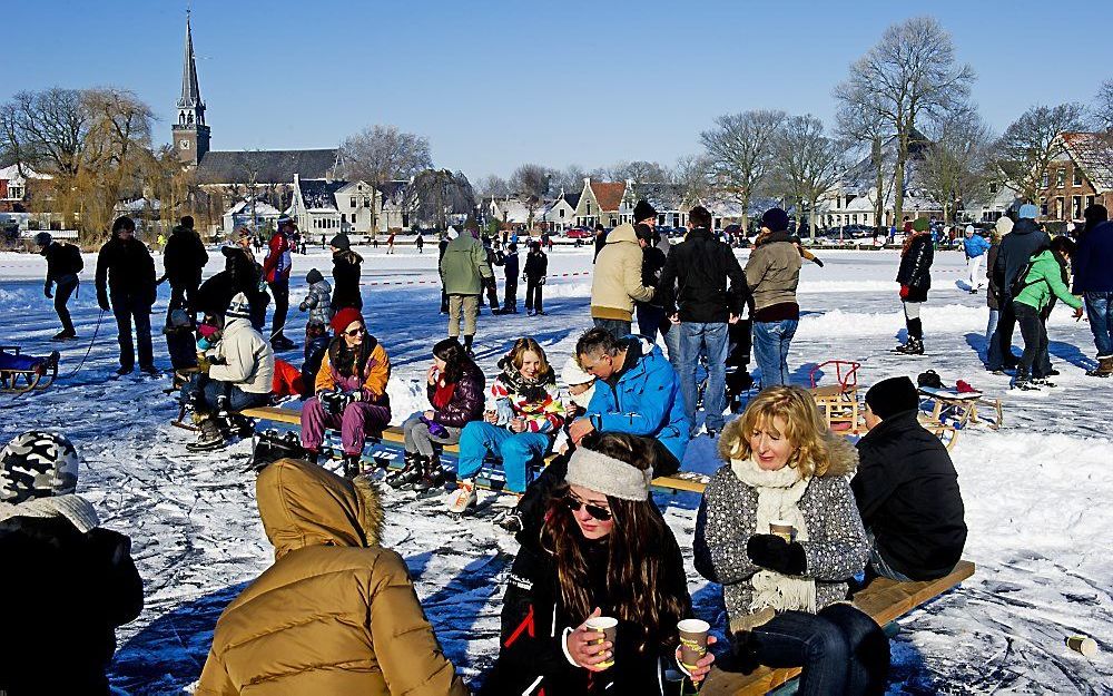 Pauzeren met warme drankjes. Foto ANP