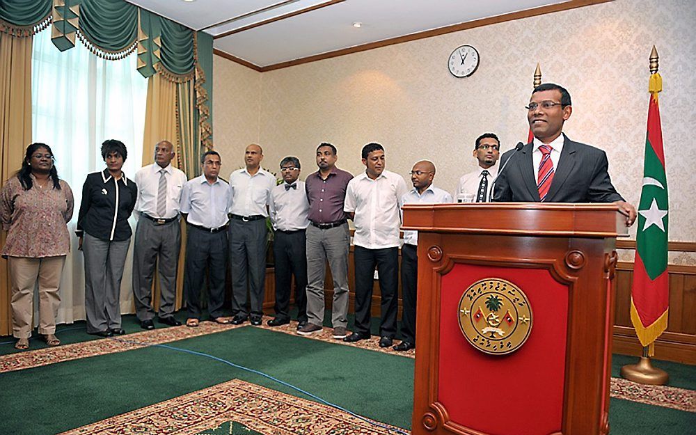 President Nasheed van de Malediven.  Foto EPA