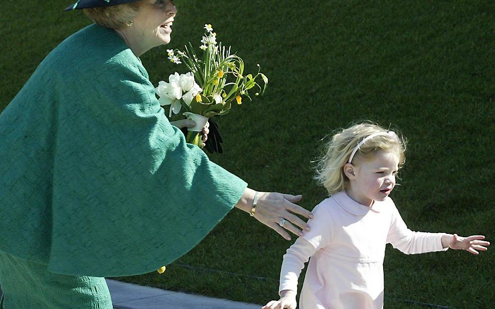 Koningin Beatrix bij de opening van de Floriade in 2002. Foto ANP