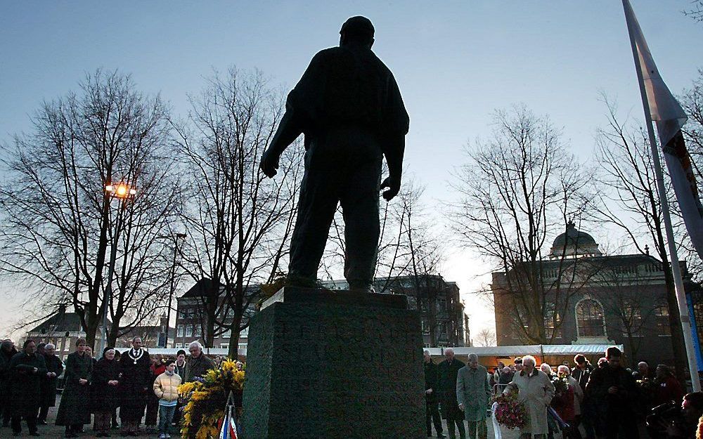 Monument de Dokwerker in Amsterdam.  Foto ANP