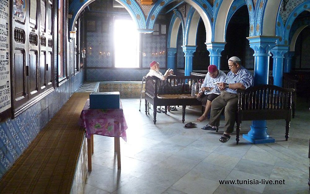 De eeuwenoude El-Ghribasynagoge op het eiland Djerba.