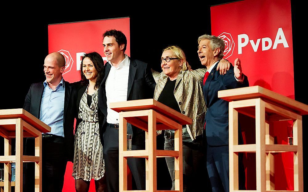 Samsom, Albayrak, Van Dam, Jacobi en Plasterk (v.l.n.r.) Foto ANP