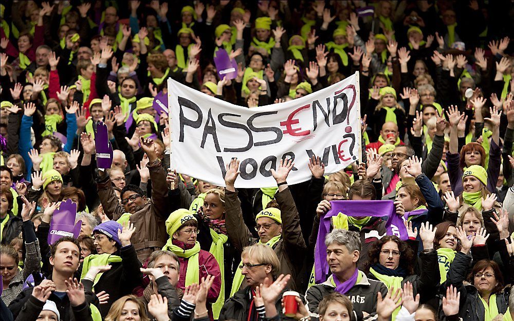 Demonstratie tegen de bezuiningen in het passend onderwijs. Foto ANP