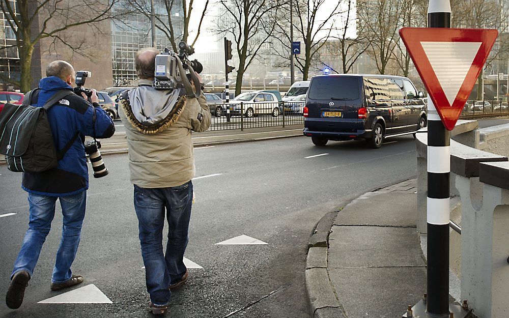 Robert M. arriveert bij de rechtbank in Amsterdam. Foto ANP