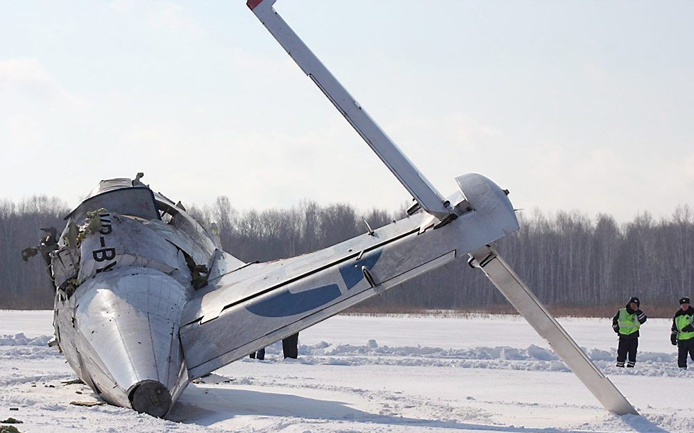 Een Russisch passagiersvliegtuig stortte maandag kort na het opstijgen neer op ongeveer 30 kilometer van de stad Tyumen. Foto EPA