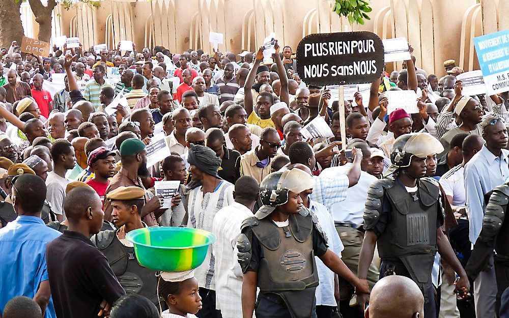 Aanhangers van de coupplegers in Mali. Foto EPA