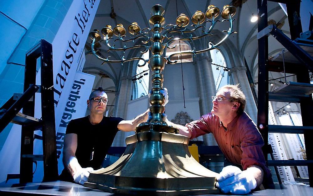 De tentoonstelling ”Jodendom. Een wereld vol verhalen" in de Nieuwe Kerk te Amsterdam. Foto ANP