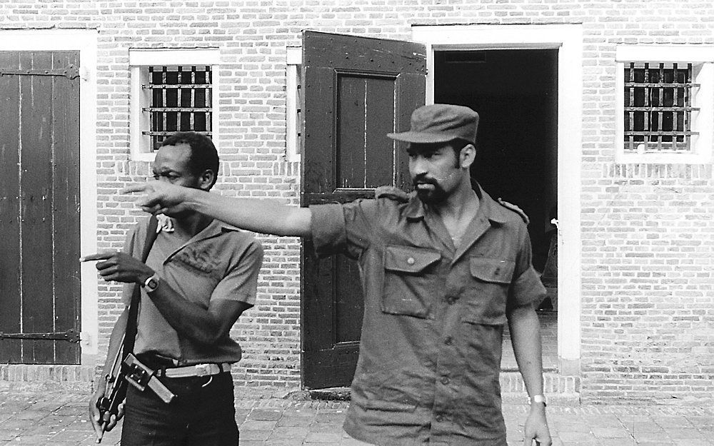 Bouterse in Fort Zeelandia, 1982. Foto ANP