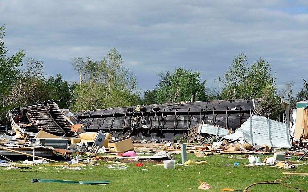 Ravage na een tornado. Foto EPA