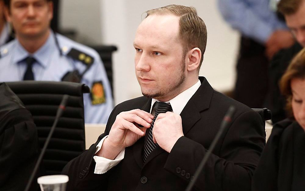 Breivik tijdens de derde dag van het proces. Foto EPA