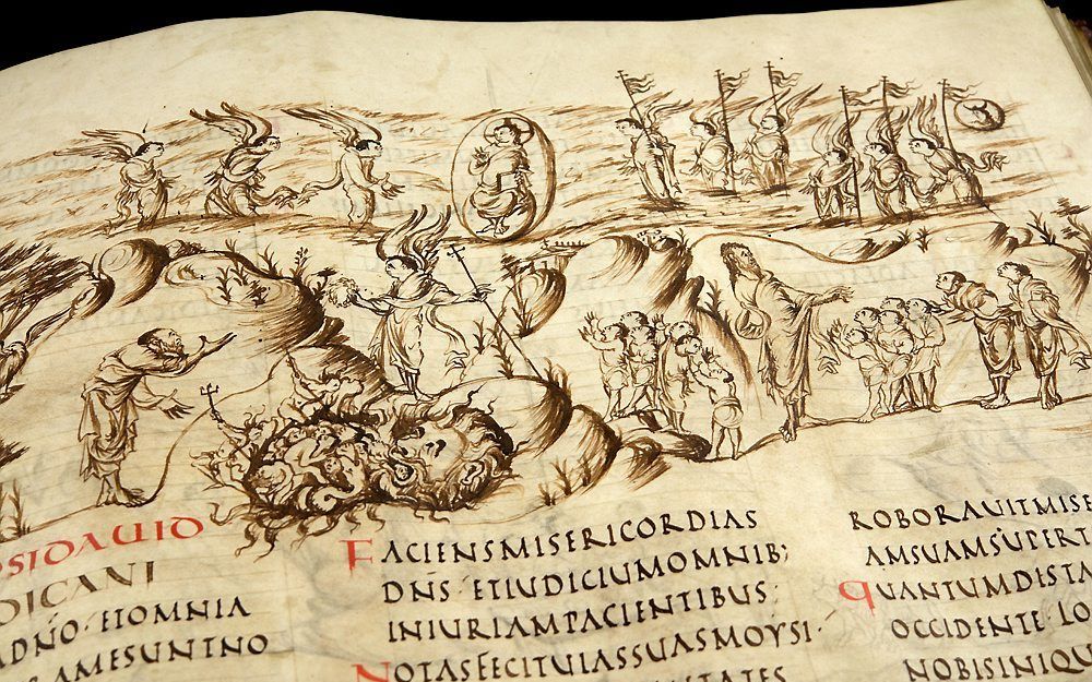 Utrechts Psalter. Beeld Universiteitsbibliotheek Utrecht