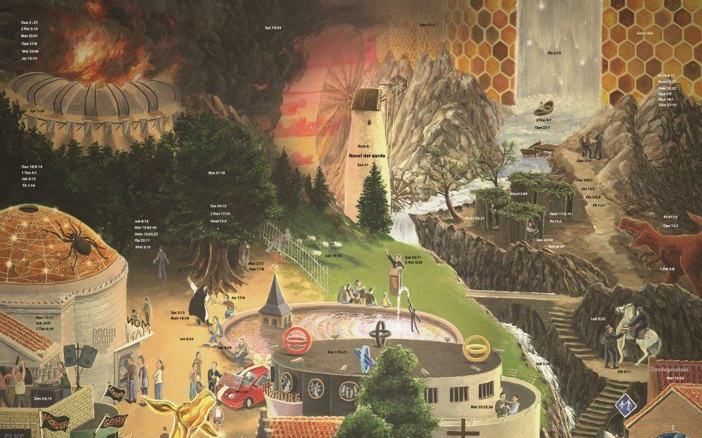 Met een supermarktkarretje op de brede weg