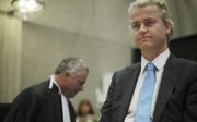 PVV-leider Geert Wilders vrijdag in de rechtbank van Amsterdam. Foto ANP
