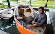 Marcel Schaap in zijn stille boot. Foto Frans Andringa