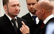 Breivik in de rechtzaal. Foto EPA