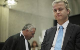 PVV-leider Geert Wilders vrijdag in de rechtbank van Amsterdam. Foto ANP
